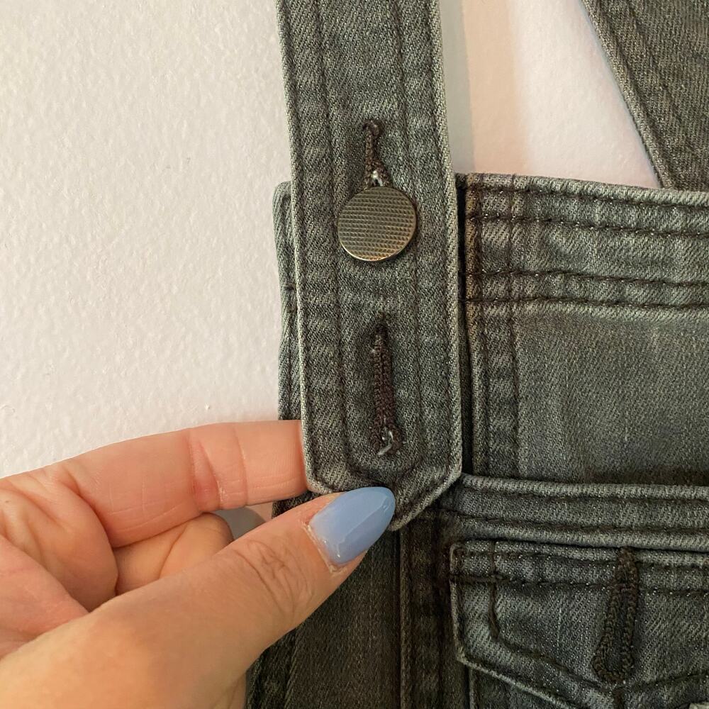 Free People Gray Black Overalls Straight Leg Boho Retro Women's size 28 - Picture 5 of 9